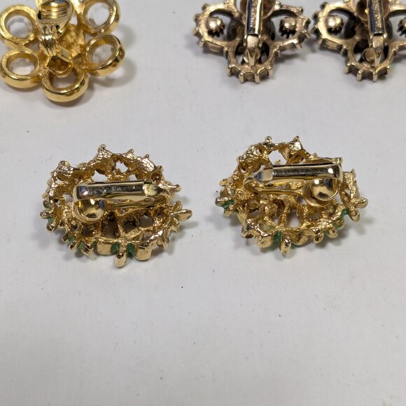 Clip On Earring Lot 3 Sets Monet Sarah Coventry 1 Matching Ring Wedding Party - Picture 6 of 16